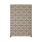 Jardinière en métal marron Dovelina 72 H47W avec treillis pour écran d'intimité pour terrasse de café, jardin et balcons