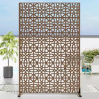 72 H47W Dovelina Brown Metal Planter Box with Trellis Privacy Screen for Caf Patio,Garden & Balconies