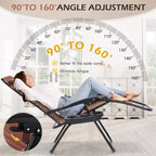 Lot de 2 chaises longues de gravité zéro EROMMY, chaises de patio inclinables pliantes avec porte-gobelet et appuie-tête