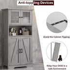 Meuble de rangement de cuisine avec portes et étagères, 50,4 armoires de garde-manger autoportantes, placard en bois, grande armoire de sol pour salle de bain, cuisine