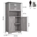 Meuble de rangement de cuisine avec portes et étagères, 50,4 armoires de garde-manger autoportantes, placard en bois, grande armoire de sol pour salle de bain, cuisine