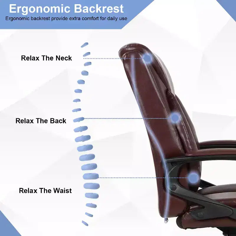 Chaise de bureau BestMassage Chaise d'ordinateur en cuir PU respirant