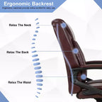 Chaise de bureau BestMassage Chaise d'ordinateur en cuir PU respirant