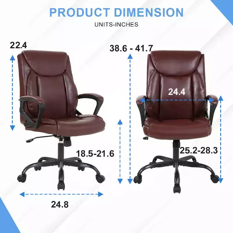 Chaise de bureau BestMassage Chaise d'ordinateur en cuir PU respirant