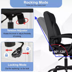 Chaise de bureau BestMassage Chaise d'ordinateur en cuir PU respirant