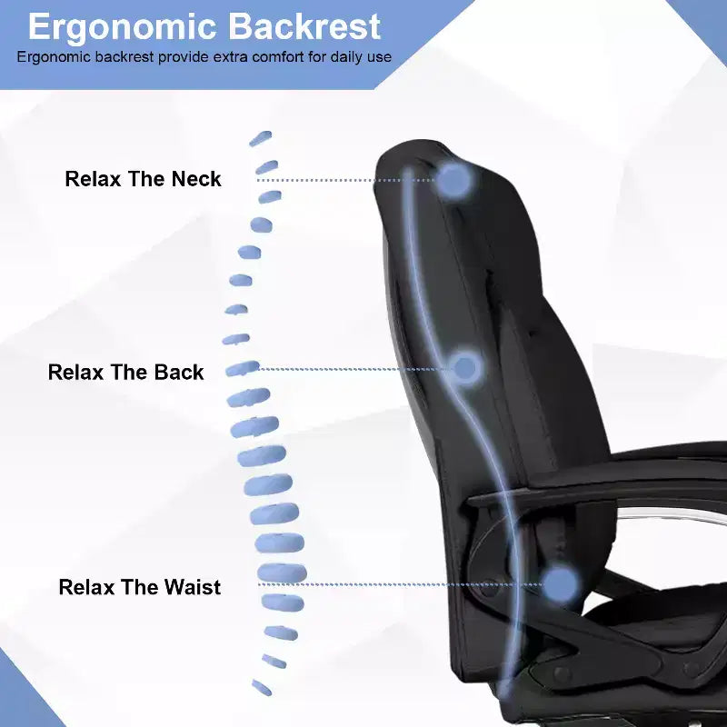 Chaise de bureau BestMassage Chaise d'ordinateur en cuir PU respirant
