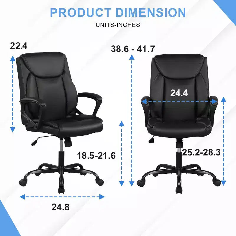 Chaise de bureau BestMassage Chaise d'ordinateur en cuir PU respirant