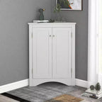 Whisen Triangle Meuble de Rangement Salle de Bain Meuble d'Angle avec Étagères Réglables