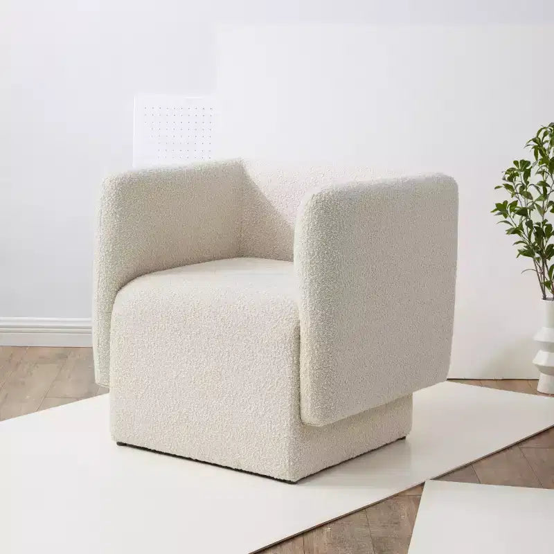 Chaise Nene Boucle Barrel Back - SFV5073 - Safavieh Couture