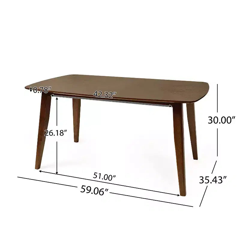 Ensemble de salle à manger 5 pièces en bois d'hévéa rembourré de style moderne du milieu du siècle Christopher Knight Home Shania