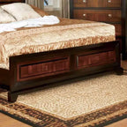 GDFStudio Ben Lit Queen en bois massif d'acacia de style transitionnel avec tête de lit en bois de parquet