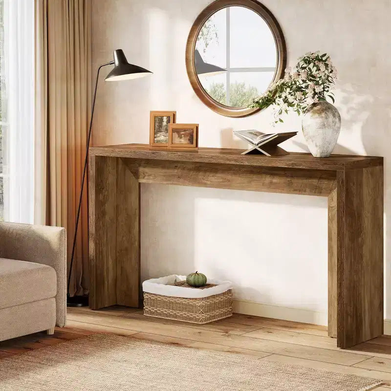 Lantine 55.12 Console de ferme, table de canapé étroite en bois pour entrée, couloir, salon, foyer