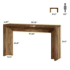 Lantine 55.12 Console de ferme, table de canapé étroite en bois pour entrée, couloir, salon, foyer