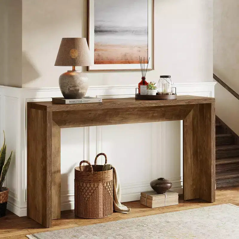 Lantine 55.12 Console de ferme, table de canapé étroite en bois pour entrée, couloir, salon, foyer