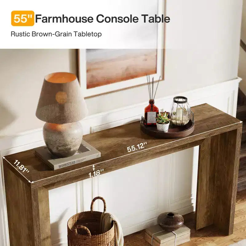 Lantine 55.12 Console de ferme, table de canapé étroite en bois pour entrée, couloir, salon, foyer