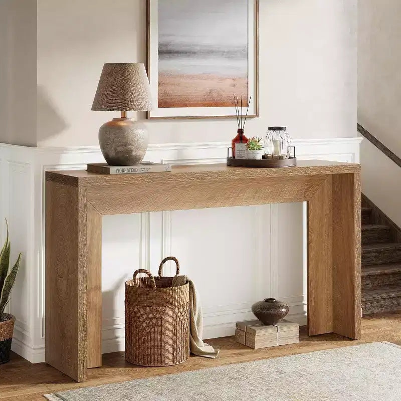 Lantine 55.12 Console de ferme, table de canapé étroite en bois pour entrée, couloir, salon, foyer