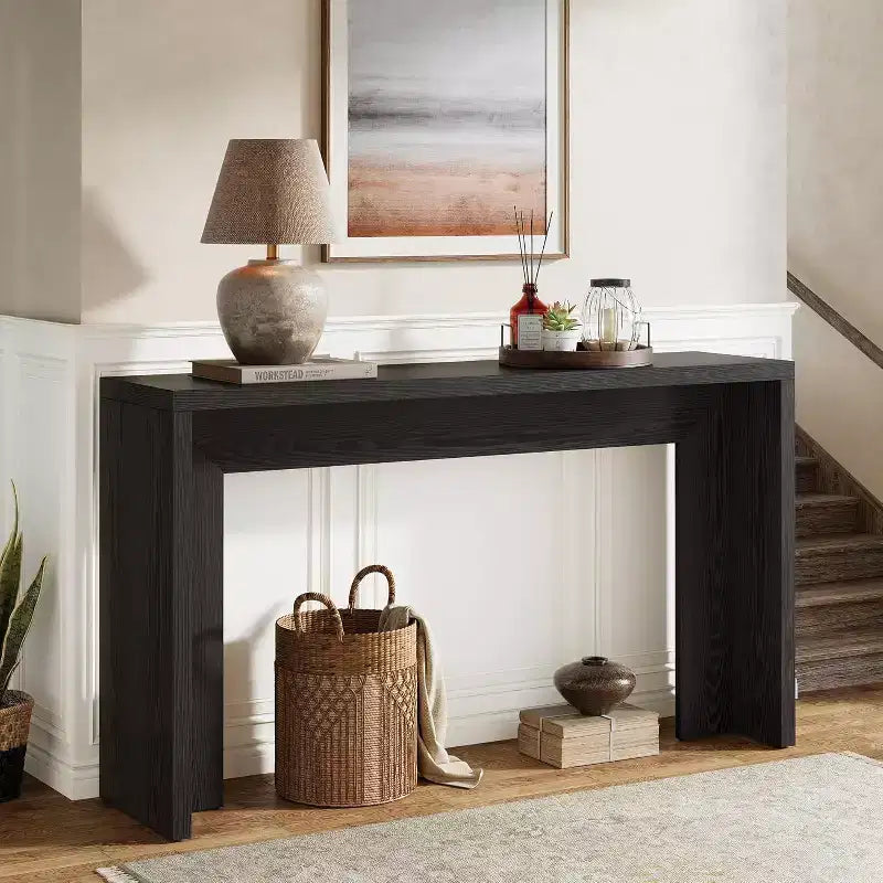 Lantine 55.12 Console de ferme, table de canapé étroite en bois pour entrée, couloir, salon, foyer