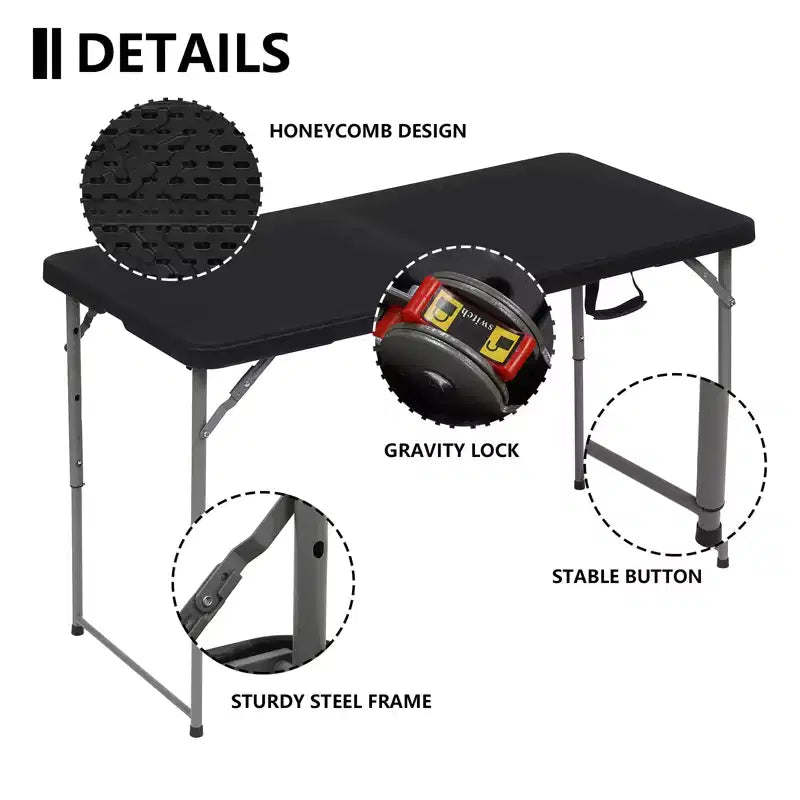 Tables Pliantes Portables en Plastique SUGIFT pour la Maison, le Jardin, le Bureau, l'Intérieur et l'Extérieur