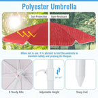 Table de pique-nique pour enfants Costway avec parasol réglable et pliable Bleu/Blanc/Marron