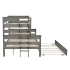 Lit superposé Whisen Wood Twin sur Full avec lit gigogne double
