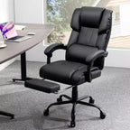 Fauteuil de bureau de direction chauffant et massant Hoffree avec accoudoirs réglables, repose-pieds et dossier inclinable