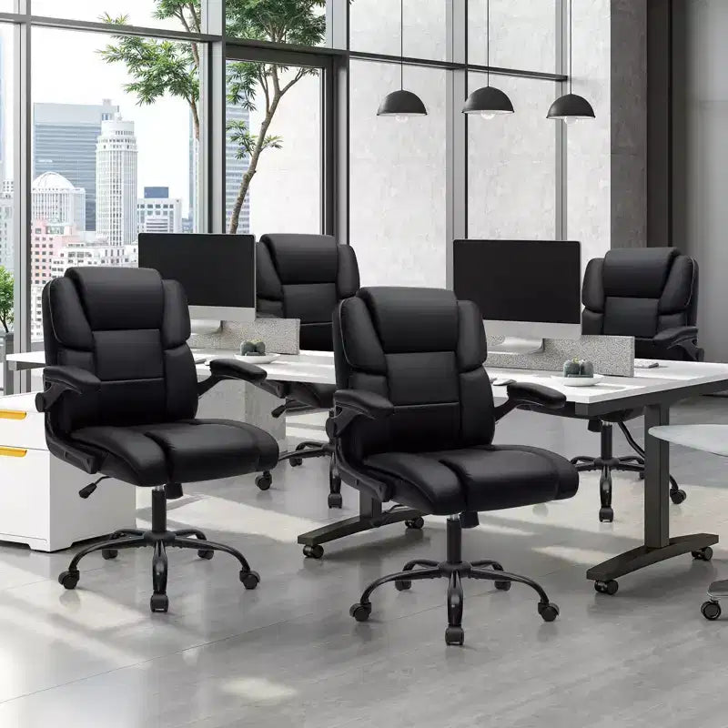 Fauteuil de bureau inclinable Hoffree, chaise d'ordinateur ergonomique avec accoudoirs relevables, siège à ressorts ensachés, inclinaison et rangement dissimulé