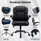 Fauteuil de bureau inclinable Hoffree, chaise d'ordinateur ergonomique avec accoudoirs relevables, siège à ressorts ensachés, inclinaison et rangement dissimulé