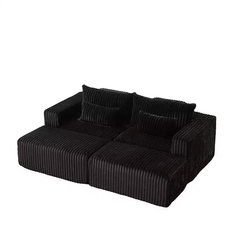 Chaise longue sectionnelle surdimensionnée 87, aucun assemblage requis, causeuse en peluche Cloud avec deux repose-pieds amovibles
