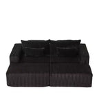 Chaise longue sectionnelle surdimensionnée 87, aucun assemblage requis, causeuse en peluche Cloud avec deux repose-pieds amovibles