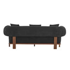 Christopher Knight Home Tadg, canapé incurvé 3 places en bois d'hévéa et tissu bouclé avec oreillers (lot de 2)