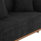 Christopher Knight Home Tadg, canapé incurvé 3 places en bois d'hévéa et tissu bouclé avec oreillers (lot de 2)