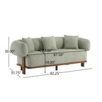 Christopher Knight Home Tadg, canapé incurvé 3 places en bois d'hévéa et tissu bouclé avec oreillers (lot de 2)