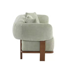 Christopher Knight Home Tadg, canapé incurvé 3 places en bois d'hévéa et tissu bouclé avec oreillers (lot de 2)