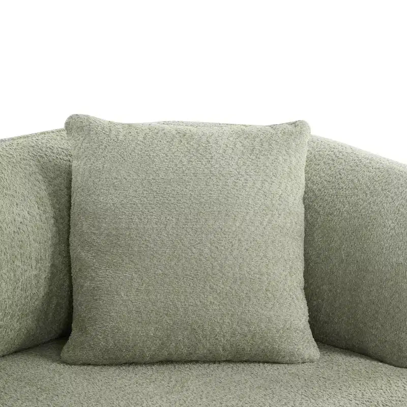 Christopher Knight Home Tadg, canapé incurvé 3 places en bois d'hévéa et tissu bouclé avec oreillers (lot de 2)