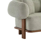 Christopher Knight Home Tadg, canapé incurvé 3 places en bois d'hévéa et tissu bouclé avec oreillers (lot de 2)