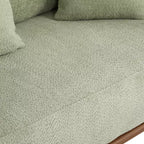 Christopher Knight Home Tadg, canapé incurvé 3 places en bois d'hévéa et tissu bouclé avec oreillers (lot de 2)