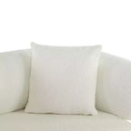 Christopher Knight Home Tadg, canapé incurvé 3 places en bois d'hévéa et tissu bouclé avec oreillers (lot de 2)