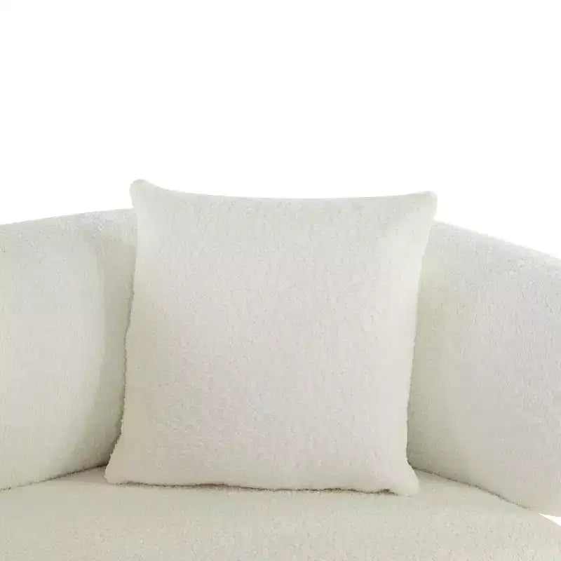 Christopher Knight Home Tadg, canapé incurvé 3 places en bois d'hévéa et tissu bouclé avec oreillers (lot de 2)