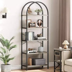 Bibliothèque Garvee à 5 niveaux - Étagère à cadre métallique arqué, grande étagère pour chambre à coucher, salon et bureau à domicile