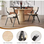 Pexfix Chaises pliantes noires/bois naturel pour cuisine et salle à manger, lot de 2