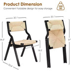 Pexfix Chaises pliantes noires/bois naturel pour cuisine et salle à manger, lot de 2