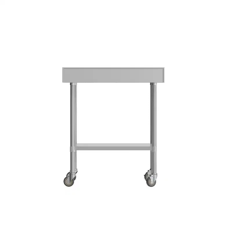 Table de préparation et de travail Flash Furniture Reese 30 x 36 avec étagère supérieure en acier inoxydable, dosseret de 4, étagère inférieure réglable en acier galvanisé, 4 roulettes