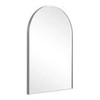 Miroir mural argenté en alliage d'aluminium, à bord mince et angle droit, en forme d'arche, 91*61*4cm