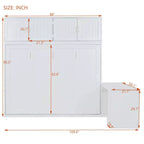 Lit escamotable Whisen Morden Design Queen Size, se plie en armoire avec bureau et étagères de rangement