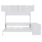 Lit escamotable Whisen Morden Design Queen Size, se plie en armoire avec bureau et étagères de rangement