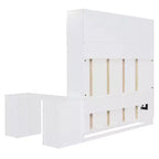 Lit escamotable Whisen Morden Design Queen Size, se plie en armoire avec bureau et étagères de rangement