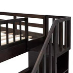 Lit superposé double Whisen avec tiroir, rangement et barrière de sécurité pour chambre à coucher