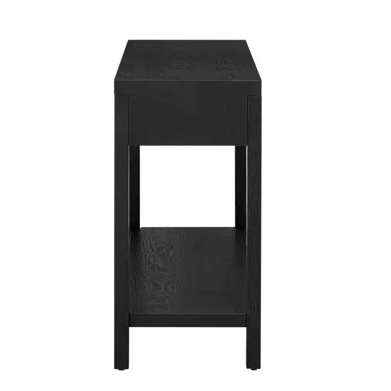 Console moderne en placage de frêne avec 2 tiroirs, table d'entrée rustique à rayures, table de canapé étroite - ModernLuxe
