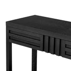 Console moderne en placage de frêne avec 2 tiroirs, table d'entrée rustique à rayures, table de canapé étroite - ModernLuxe