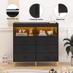 Commode de chambre à 6 tiroirs, commode à langer pour bébé avec matelas à langer